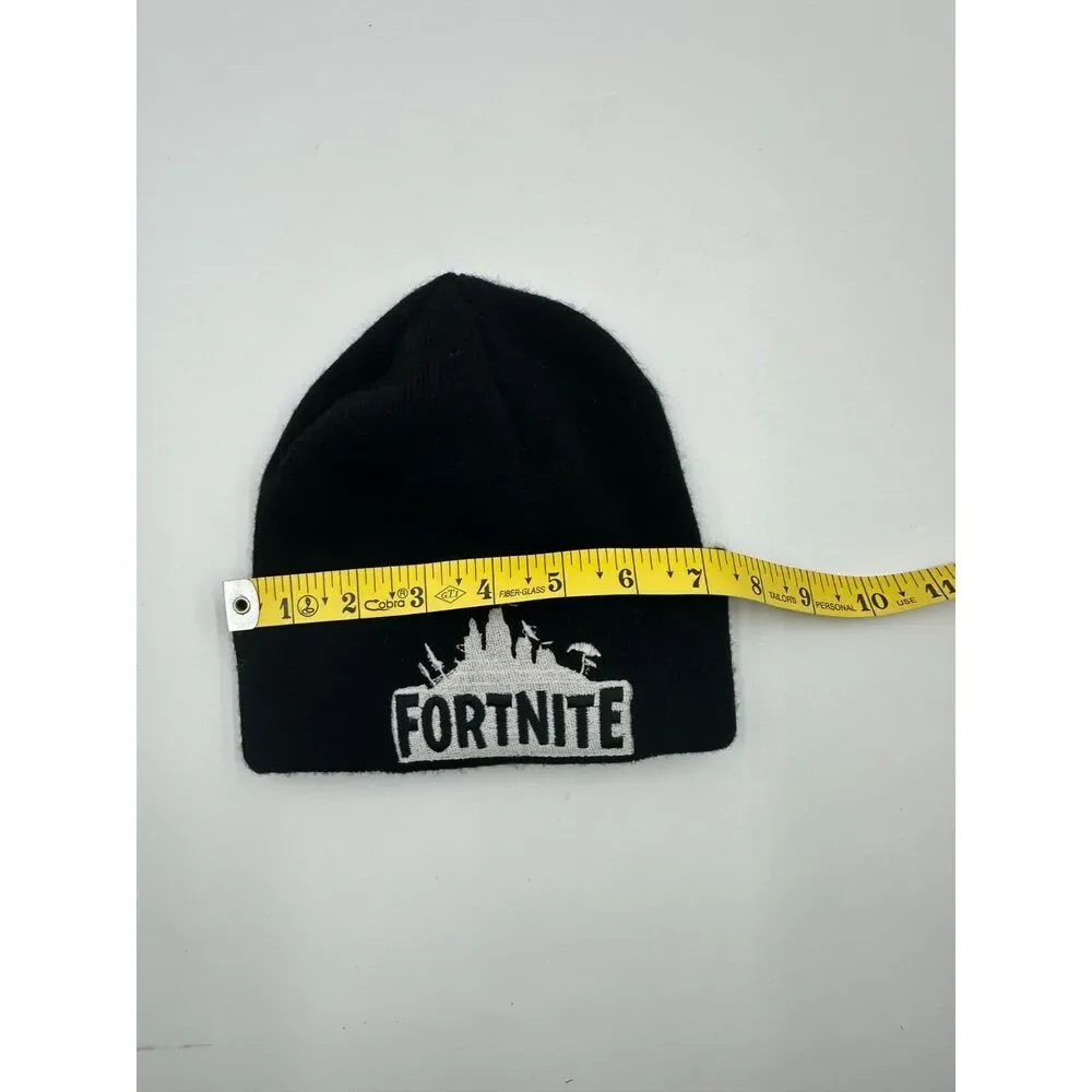 Fortnite Beanie Unisex OSFM Embroidered Graphic Logo Knit Hat Black